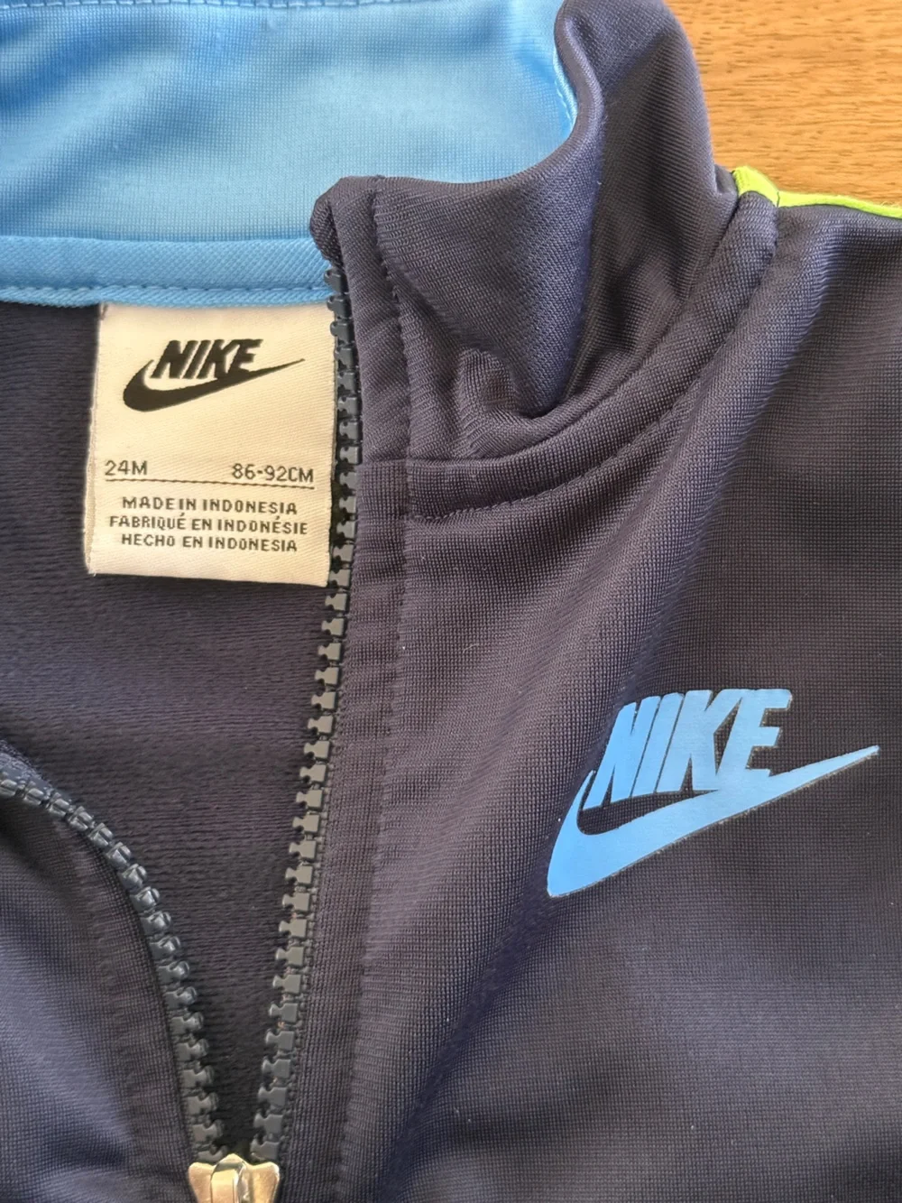 Nike Kids Navy Sweatpants & Jacket Set with Mint Stripe
